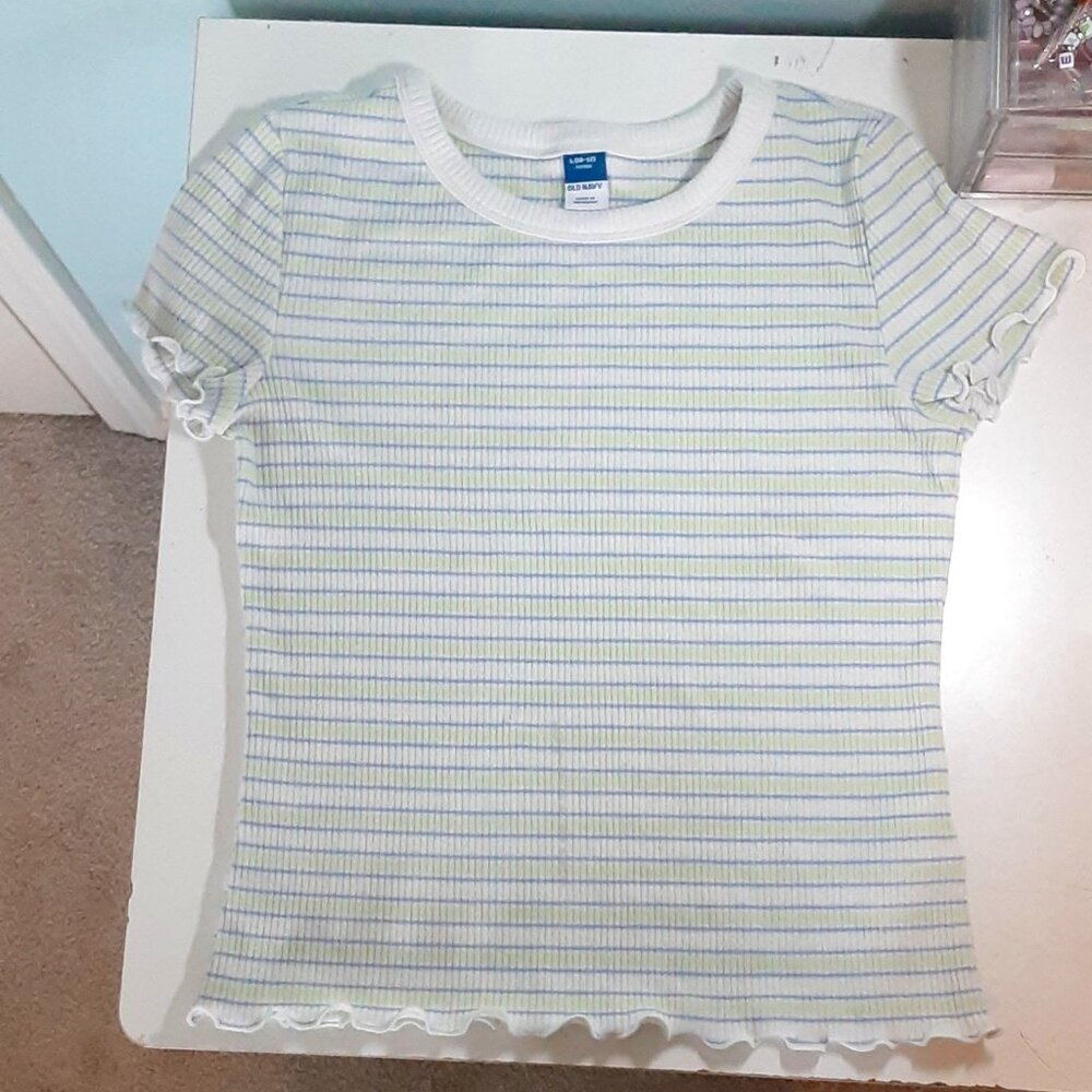 fitted old navy multicolor striped 90s retro t shirt